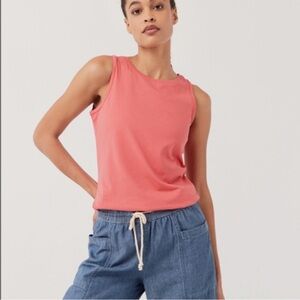 Pact Orange Organic Cotton Softspun High Neck Tank Top